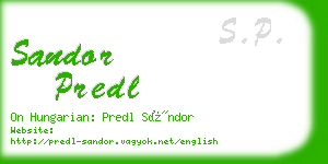 sandor predl business card